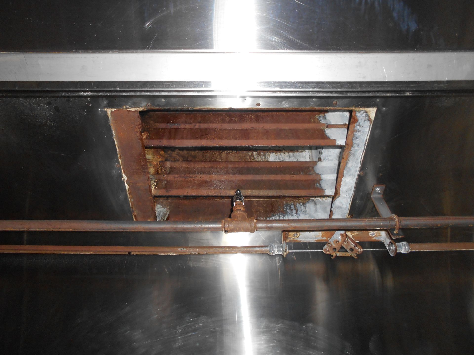 Kitchen hood plenum after cleaning